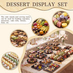 Remerry 16 Pcs Dessert Table Display Set 3 Tier Cake Stands, Black - Image 5