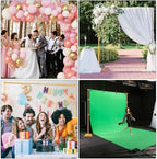 HYJ-INC Pipe and Drape Photography Backdrop Stand Kit - Titanium Gold Adjustable Photo Background Stand 10ft x 6.5ft with Metal Base for Parties Weddings Birthday Party Events Photo Booth - Image 6