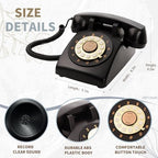Audio Guest Book Wedding Phone,32GB Memory Customized Audio Messages, Volume Adjustable, with Message Replay Feature, Suitable for All Kinds of Party(Art Deco, Fresh-Black) - Image 2