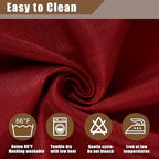 Fitable 2 Pack Christmas Red Faux Linen Tablecloths Rectangle 60x102 Inch - Image 7
