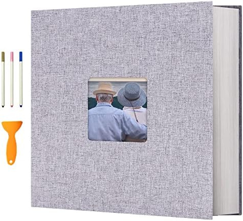 Vienrose Photo Album with Window Self Adhesive 13x12.6 120 Pages Light Grey by Vienrose