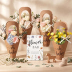 Sinload 50 Set Flower Bar Kit with Kraft Bouquet Bags for Fall Wedding - Image 4