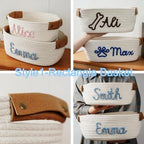 Personalized Custom Name Basket For Girls Boys Custom Cotton Basket With Name Easter Laundry Basket(11x22x28cm) - Image 3