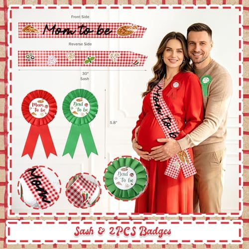 Special Delivery Pizza Baby Shower Decorations, Slice Slice Baby Party Decoration with Balloon Arch Boxes Italian Pizzeria Theme Backdrop Tablecloth Cake Cupcake Toppers Poster Sash Badge - Image 3