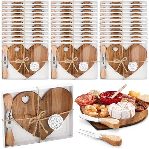 Patelai 36 Set Bridal Shower Game Prize Heart Cheese Board, Acacia Color by Patelai