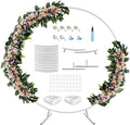 7 Ft Round Wedding Arch Stand with Metal Base, White by ANBAIMEI-LookingForwardToJoiningYourLife
