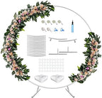 7 Ft Round Wedding Arch Stand with Metal Base, White by ANBAIMEI-LookingForwardToJoiningYourLife
