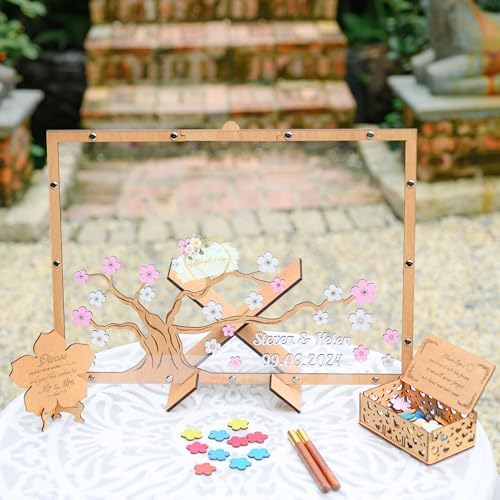 Rustic Fall Maple Tree Wedding Guest Book Alternative with Drop Leaves - Image 3