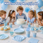 350 Pcs Light Blue Paper Plates and Napkins Set, Serves 50 - Image 3