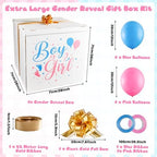 gisgfim 28 Inches Extra Large Gender Reveal Gift Box Kit Balloon Boy Girl - Image 2