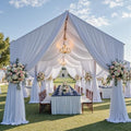8 Panels 5ft(W) x 20ft(L) White Ceiling Drapes for Wedding Parties by PartyVillage
