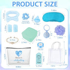 79 Pcs Baby Shower Game Prizes for Winners, Spa-Inspired Gift Set with "Thank You"-Makeup Bag, Jewelry Box, Eye Mask & Gift Bags for Baby Shower Game Prizes Wedding Bridal Shower Favors (Blue) - Image 5