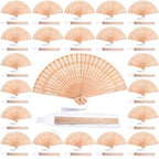 Qunclay 60 Pcs Wooden Hand Fans for Wedding Guest Favors,Simple Style by Qunclay