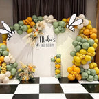 Arch Backdrop Cover Happy Sweet Bee Day Baby Shower Prop Chiara Arch Wall Yellow Honeycomb Bee 1st Birthday Party Baptism Fiesta Parties Decorations (7.2FT,4678) - Image 4