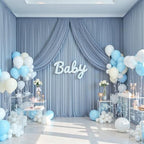50FTx12FT Dusty Blue Backdrop Curtains for Weddings, Birthdays and Photos - Image 3