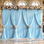 50x10ft Blue Backdrop Curtain Panels for Parties - Wrinkle Free Polyester Photo Curtain Backdrop Wedding Back Drop Fabric Drapes for Party Decorations Background for Photography - Image 2