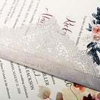 5.12x7.28 Inch 50PCS Blank White Wedding Invitations Kit Laser Cut Hollow Lace Pocket and Bowknot Quinceanera Invitation Cards with Envelopes for Wedding Birthday Invite - Image 6