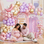Twinkle Twinkle Little Star Baby Shower Decorations, Pink Stars and Moon Party Decorations with Balloon Garland Baby Boxes Backdrop Tablecloth - Image 6