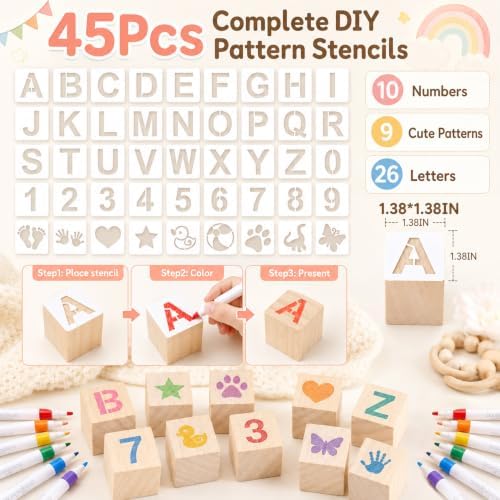 123 PCS Baby Shower Game Kit – Creative Wooden DIY Game with Markers, Fun Activities for Guests, Perfect for Baby Shower Boys & Girls, Interactive Painting & Memory-Making Party Game - Image 4