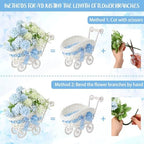 3 Pack Blue Rattan Stroller Baby Shower Table Centerpiece - Image 3