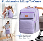 Baby Shower Gifts for Mom - Diaper Bag Backpack - 16 Organizer Pockets Baby Diaper Bag w/ Insulated Bottle Holders & Wipes Pocket, Large Capacity Baby Bag Backpack - Waterproof & Easy to Clean, Purple - Image 6