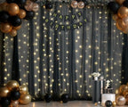 10ft x 10ft Black Tulle Photo Backdrop Curtain with Lights String for Parties Sheer Black Curtain Backdrop for Birthday Party Baby Shower Wedding Photo Booth Photography Background Decorations - Image 2