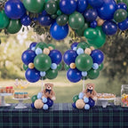 Foilswirl 213 Pcs Tartan Plaids Bear Baby Shower Table Centerpieces Set of 5 Preppy Bear Blue Green Balloon with Stand for Boy Baby Shower Gender Reveal Birthday Wedding Party Decorations - Image 6