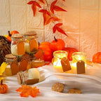 MTLEE 50 Pcs Thanksgiving Jars Candle Friendsgiving Gift for Guests Natural Wax Candles with DIY Cards Fall Gift for Wedding Baby Shower Party Favors Home Decor(Fall Wreath/Pumpkin/Apple/Comfort) - Image 2