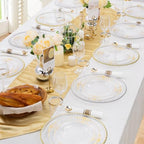 Hioasis 210 Pcs Clear Gold Plates for Party - Image 7