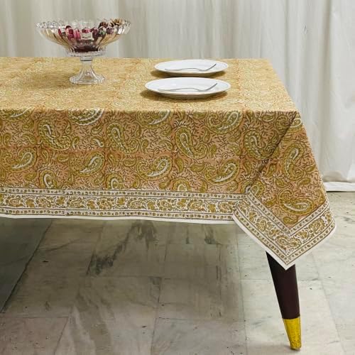 Ridhi Block Print Romantic Reverie Rectangle Cotton Tablecloth 108" x 70" Reusable Table Cover Decorative Everyday Use for Dining, Farmhouse, Home Gift for Spring, Easter, Valentine - Image 7