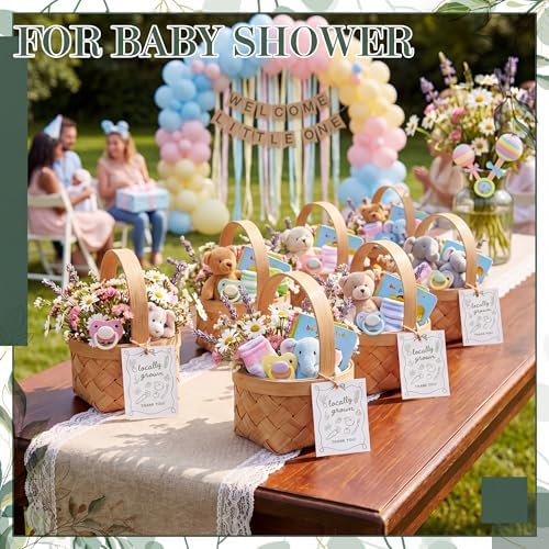 LemonRoad 20 Sets Locally Grown Baby Shower Mini Picnic Basket with Card - Image 6