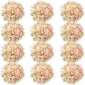 Tigeen 12 Bundles Artificial Flowers Bouquet Silk Peonies, Orange by Tigeen