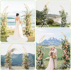Large Metal Balloon Arch Backdrop Stand, Set of 2 Moon Curved Wedding Arch Frame Flower Arch for Ceremony Birthday Anniversary Bridal Baby Shower Floral Decorations(6.2ft,6.9ft) - Image 5