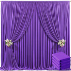 20ft x 10ft Purple Backdrop Curtain for Parties Purple Wrinkle Free Backdrop Drapes Panels for Wedding Mermaid Birthday Party Baby Shower Photo Photography Polyester Fabric Background Decoration by Suppromo