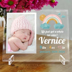 11.75"x9.75" Custom Glass Picture Frame for 5x7 Photo, Personalized Baby Picture Frames, Nursery Decor for Gender Reveal and Baby Announcement Ideas, Adoption Gifts for New Parents (Design 1) - Image 6