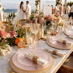 Liacere 60Pcs Pink Plastic Plates-Pink Disposable Plates With Gold Rim-Heavy duty Gold Plates,Water ripples Party Plates Include 30Dessert-Platos,30Dinner-Platos for Wedding & Party & Summer - Image 6