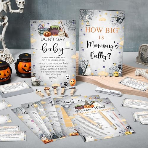 Funnymoom 426 Pcs Halloween Baby Shower Games Set, 8 Party Activities - Image 2