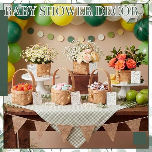 LemonRoad 20 Sets Locally Grown Baby Shower Mini Picnic Basket with Card - Image 5