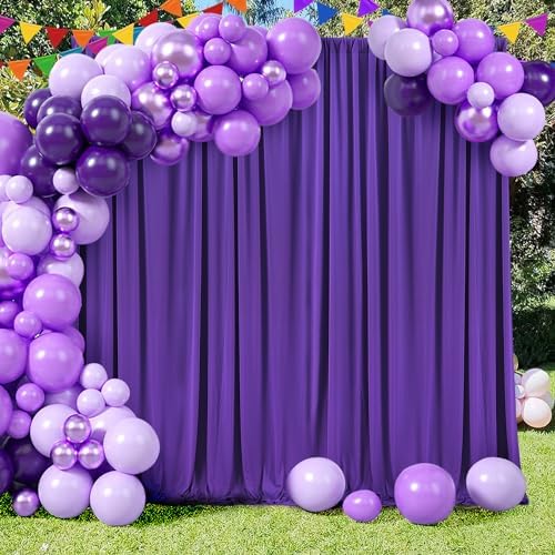 30ft×10ft Wrinkle Free Dark Purple Backdrop Curtain for Party, 6 Panels 5ft×10ft Soft Silky Polyester Purple Photo Backdrop Drapes for Birthday Baby Shower Wedding Photography - Image 6