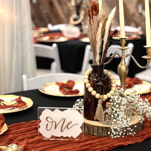12 Pack Terracotta Cheesecloth Table Runner 35x120 Inch Rust Gauze Burnt Orange Cheese Cloth for Wedding Baby Bridal Shower Party Centerpiece Sheer Home Decorations - Image 2