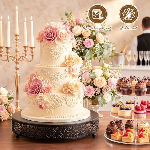 Wenqik 20 Inch Cake Stand Round Metal Cupcake - Image 4