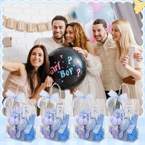 Aliceset 92 Pcs Baby Shower Prizes for Game Party Winners Baby Shower Favors Gifts Includes Hair & Beauty Accessories Jewelry Box with Gift Bag for Gender Revealed Wedding Bridal Party Favors(Blue) - Image 5