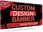 Custom Banners and Signs Customize Outdoor with Photo Text, Personalized Banner for Business Birthday Graduation Parties Indoor 4'x4' by SIMIEEK