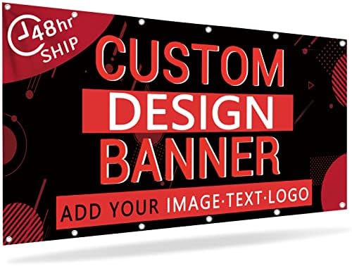 Custom Banners and Signs Customize Outdoor with Photo Text, Personalized Banner for Business Birthday Graduation Parties Indoor 8'x3' by SIMIEEK