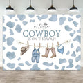 8x6ft Baby Shower Backdrop A Little Cowboy is On The Way Photography Background Wild West Rodeo Blue Clothes Hat Boots Cow Birthday Party Banner Decorations Newborn Parties Photo Booth Prop by ASDCXZ