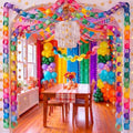 TaoBary 800 Pcs Colorful Paper Chain Garland Party Decoration Kit with 600 Paper Strips, 180 Balloons, Silver Tassel Lampshade, Gold Star Garlands, Streamers Banners for Birthday Baby Shower Classroom by TaoBary