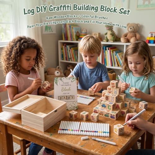 98 Pcs Baby Shower Games Sign Kit & Decor Kit, 60 Blocks, 36 Markers - Image 4