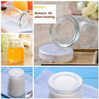 6 Pcs Yogurt Pudding Jars Bottles With Plastic Lids Ideal for Jam, Honey, Wedding Favors, Shower Favors, Baby Foods (7 oz (200ml)) (Pack of 3) - Image 4