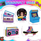 5Pcs 90s Party Decorations, Large Retro Theme Cardboard Cutouts Arcade Game Machine Boombox Vintage 90s Yard Sign for Neon Hip Hop Music Birthday Indoor Outdoor Photo Props Booth Backdrop - Image 3