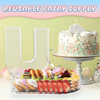 13.8" Extra Large Acrylic Letter Charcuterie Board Box, Reusable Fillable Letter Cake Candy Dish Display Serving Tray for Birthday Anniversary Party Decoration (U) - Image 5